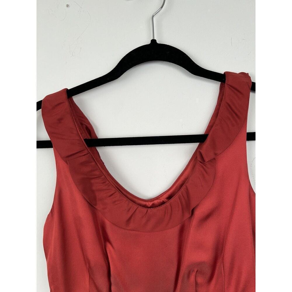 ANTHRPOLOGIE MOULINETTE SOEURS SILK GARNET RED SHEATH DRESS SZ 0 Y2K Babydoll - Picture 7 of 11